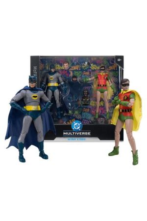 FIGURAS PACK BATMAN CLASSIC TV SERIES DC MULTIVERSE MCFARLANE COLLECTOR EDITION BATMAN Y ROBIN 18 CM